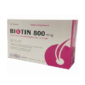 قرص بیوتین جالینوس – 800 میکروگرم بسته 50 عددی