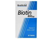 قرص بیوتین 800 میکروگرم هلث اید ۳۰ عددی HealthAid Biotin 800µg 30 Tablets